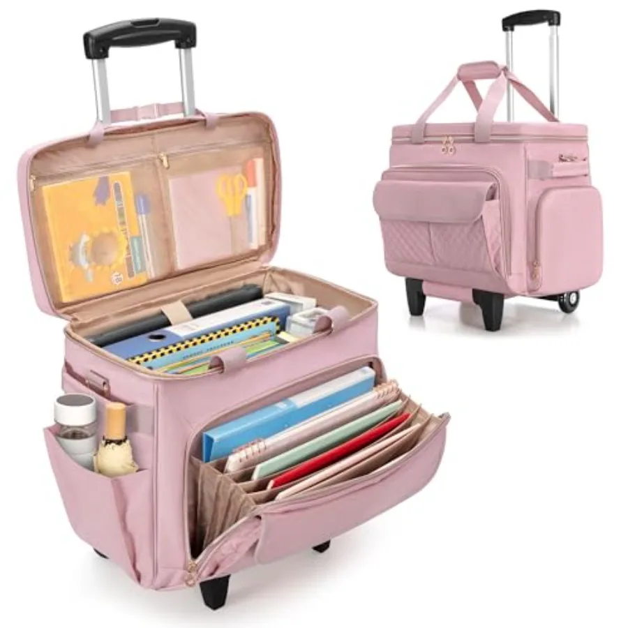 Rolling Teacher Bag with Laptop Compartment and Detachable Dolly, Multifunctional Rolling Briefcase with Accordion File Area Pa
Rolling Teacher Bag with Laptop Compartment and Detachable Dolly, Multifunctional Rolling Briefcase with Accordion File Area Pa