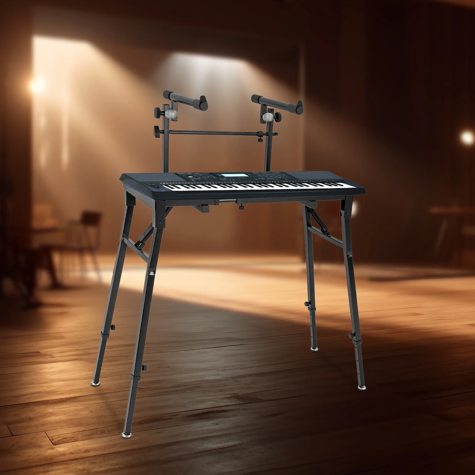 2-Tier Keyboard Stand, Adjustable Height 25-32in & Length 26-40in, 330lbs Capacity Foldable for Piano/Synthesizer Wear-resistant
2-Tier Keyboard Stand, Adjustable Height 25-32in & Length 26-40in, 330lbs Capacity Foldable for Piano/Synthesizer Wear-resistant