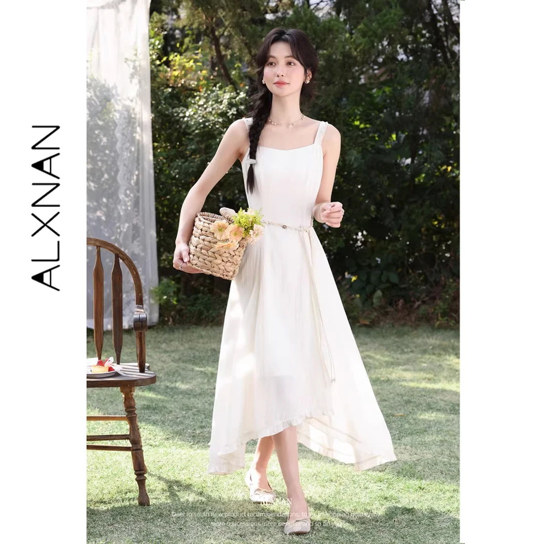 ALXNAN Women's Summer Dress Irregular Sleeveless High Waist Vacation Apricot Slip Dress Spring Holiday Beach Dress Female L62205
ALXNAN Women's Summer Dress Irregular Sleeveless High Waist Vacation Apricot Slip Dress Spring Holiday Beach Dress Female L62205