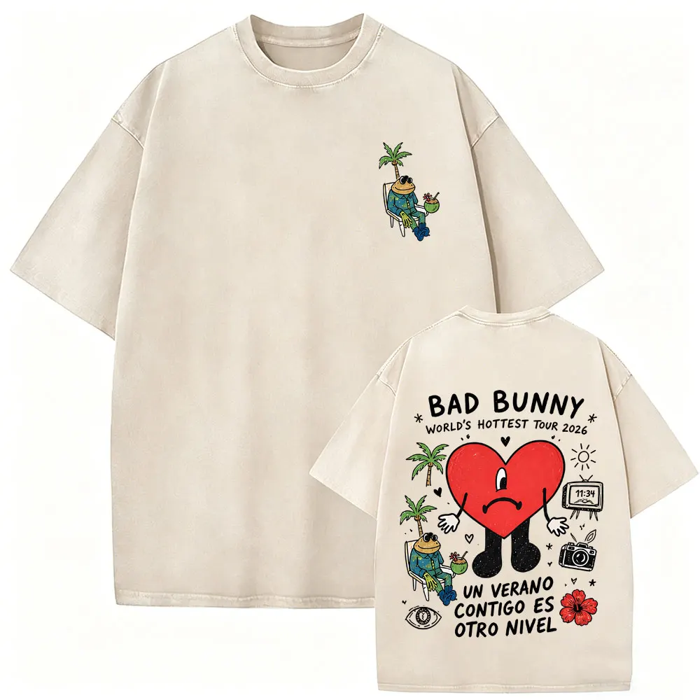 Washed Vintage Rapper Bad Bunny Un Verano Sin Ti DeBi TiRAR MaS FOToS DTMF World Tour 2026 T-shirt Men Fashion Hip Hop T Shirts
Washed Vintage Rapper Bad Bunny Un Verano Sin Ti DeBi TiRAR MaS FOToS DTMF World Tour 2026 T-shirt Men Fashion Hip Hop T Shirts