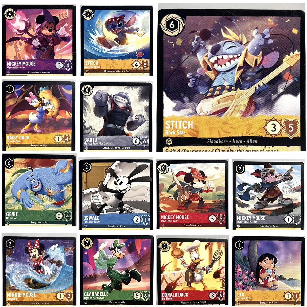 Lorcana Proxy Games Cards Mickey Mouse Stitch Aladdin Genie Top Quality PTCG Game Cards English Version Chapter1/5/6/7
Lorcana Proxy Games Cards Mickey Mouse Stitch Aladdin Genie Top Quality PTCG Game Cards English Version Chapter1/5/6/7