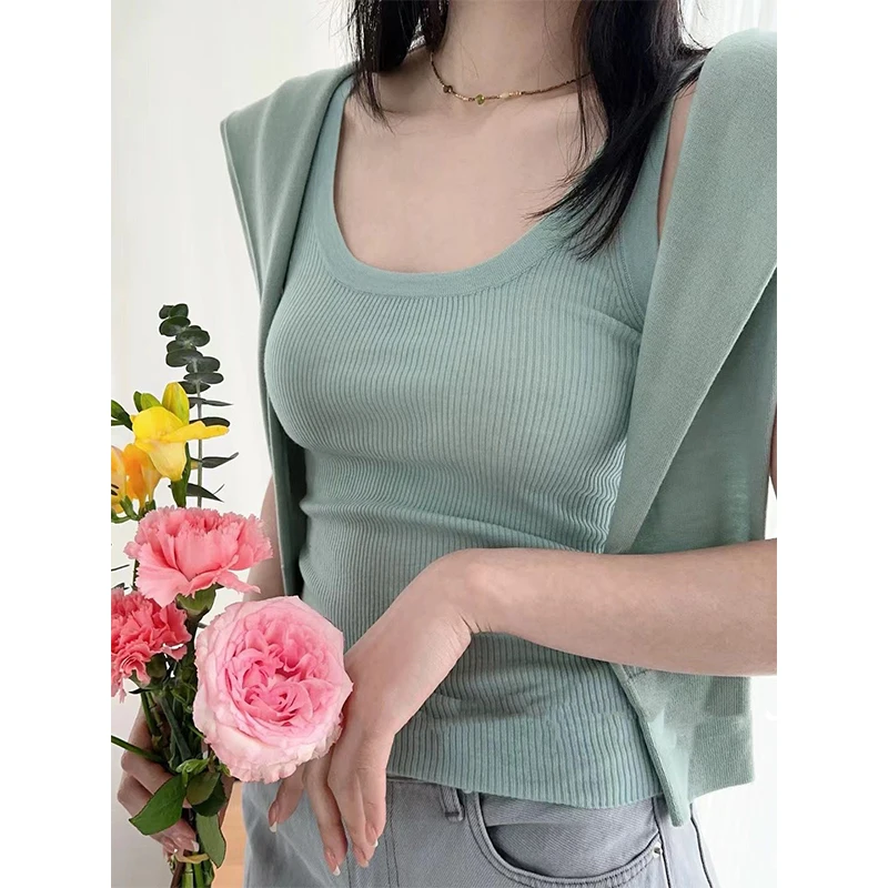 Halter top, women's knitted dopamine water-soluble, fine-spun 100% pure wool, sleeveless, ultra-thin and beautiful back
Halter top, women's knitted dopamine water-soluble, fine-spun 100% pure wool, sleeveless, ultra-thin and beautiful back