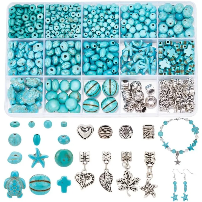 14pcs Jewelry Making Supplies Mixed Shape Synthetic Turquoise Beads Alloy Tibetan Style Charms Pendants Jewelry Making
14pcs Jewelry Making Supplies Mixed Shape Synthetic Turquoise Beads Alloy Tibetan Style Charms Pendants Jewelry Making