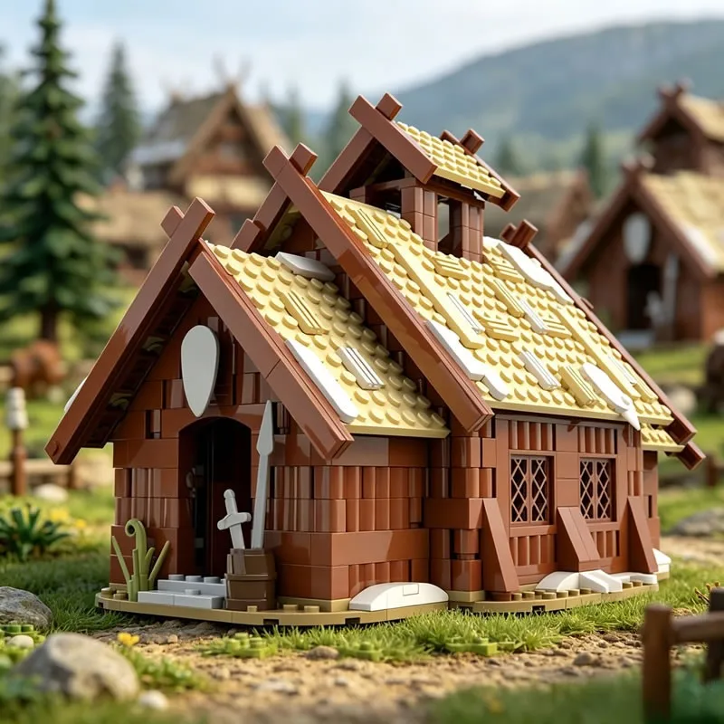 Building Blocks MOC Medieval Viking Village Mead Hall Retro Wooden Longhouse Model DIY Desktop Ornament Collectible Holiday Gift
Building Blocks MOC Medieval Viking Village Mead Hall Retro Wooden Longhouse Model DIY Desktop Ornament Collectible Holiday Gift