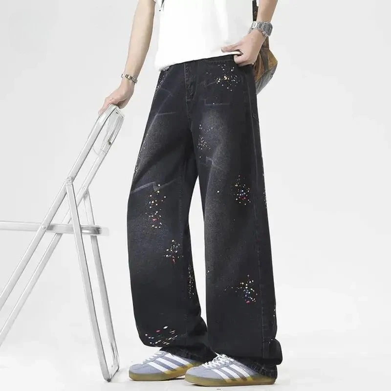 New Men's Jeans Trendy Loose Black Washed Ink Splash Colorful Dot Print Denim Long Pants Trendy Fashion New Bottoms
New Men's Jeans Trendy Loose Black Washed Ink Splash Colorful Dot Print Denim Long Pants Trendy Fashion New Bottoms