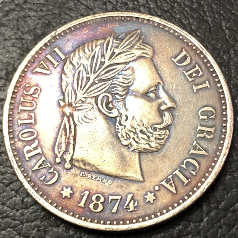 1874 CAROLUS VII REY DE LAS ESPANAS Copy Coin (Type 2 )
1874 CAROLUS VII REY DE LAS ESPANAS Copy Coin (Type 2 )