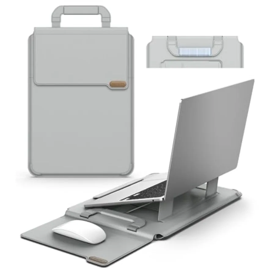 16 inch Laptop Sleeve with Handle 4-in-1,2 Stand Modes, MacBook Sleeve with Adjustable Stand and Mouse Pad, Slim Laptop Case 16
16 inch Laptop Sleeve with Handle 4-in-1,2 Stand Modes, MacBook Sleeve with Adjustable Stand and Mouse Pad, Slim Laptop Case 16