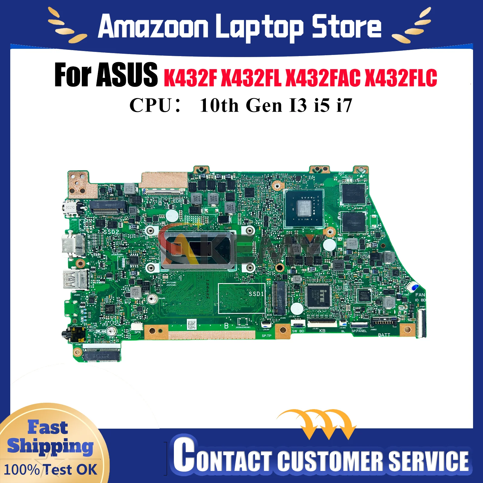Материнская плата для ноутбука X432FL для ASUS VivoBook K432F V432F X432F X432FLC S432F X432FL X432FAC с процессором 10-го поколения I3 i5 i7
Материнская плата для ноутбука X432FL для ASUS VivoBook K432F V432F X432F X432FLC S432F X432FL X432FAC с процессором 10-го поколения I3 i5 i7