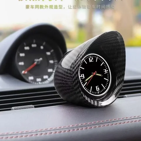 Relógio de Carro Luminoso Mini, Relógio Digital Interno Adesivo para Automóveis, Relógios de Quartzo Mecânicos, Ornamento Automotivo 40mm 43mm