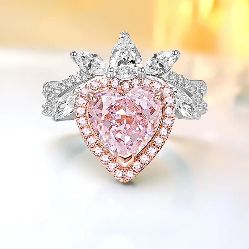 Light Luxury S925 Sterling Silver Love Artificial Pink Diamond Ring Set with High Carbon Diamond Temperament Engagement Jewelry
Light Luxury S925 Sterling Silver Love Artificial Pink Diamond Ring Set with High Carbon Diamond Temperament Engagement Jewelry
