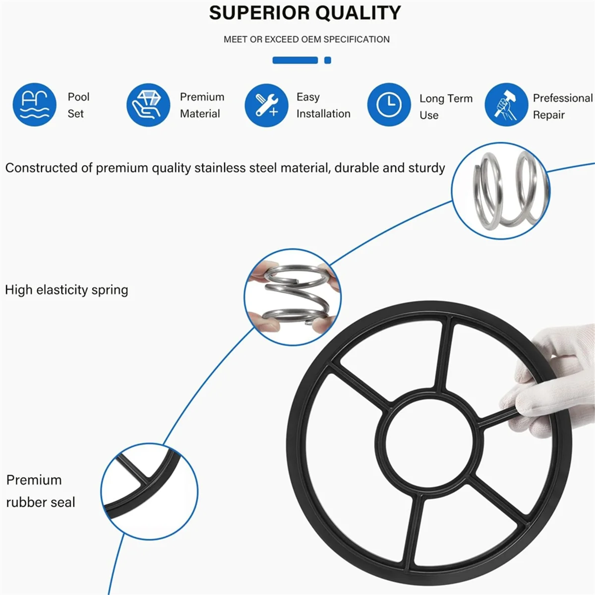 Y31A Replace Part for 272400 Spring & 272409 Diverter Seal Compatible with Pool and Spa 2-Inch Valve 261049, 261050, 261142
Y31A Replace Part for 272400 Spring & 272409 Diverter Seal Compatible with Pool and Spa 2-Inch Valve 261049, 261050, 261142