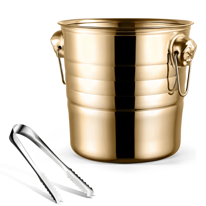 1PC 3L Stainless Steel Ice Bucket Thick Tiger Head Ice Bucket Party Ice Bucket (Gold)-AA68
1PC 3L Stainless Steel Ice Bucket Thick Tiger Head Ice Bucket Party Ice Bucket (Gold)-AA68
