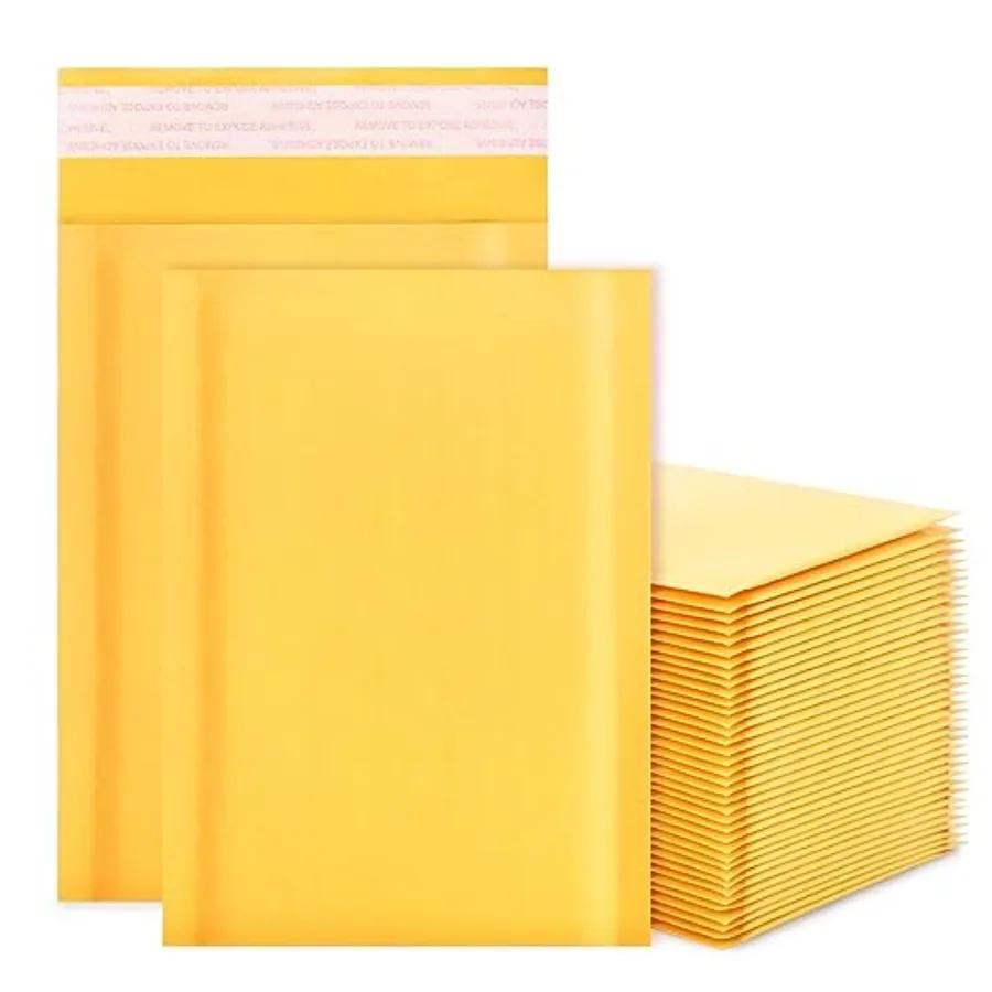 Kraft Bubble Mailers 4x7inch 50Pack Yellow Self-Seal Padded Envelopes Bubble Opaque Padded Mailers Shipping Bags for Small Busi
Kraft Bubble Mailers 4x7inch 50Pack Yellow Self-Seal Padded Envelopes Bubble Opaque Padded Mailers Shipping Bags for Small Busi