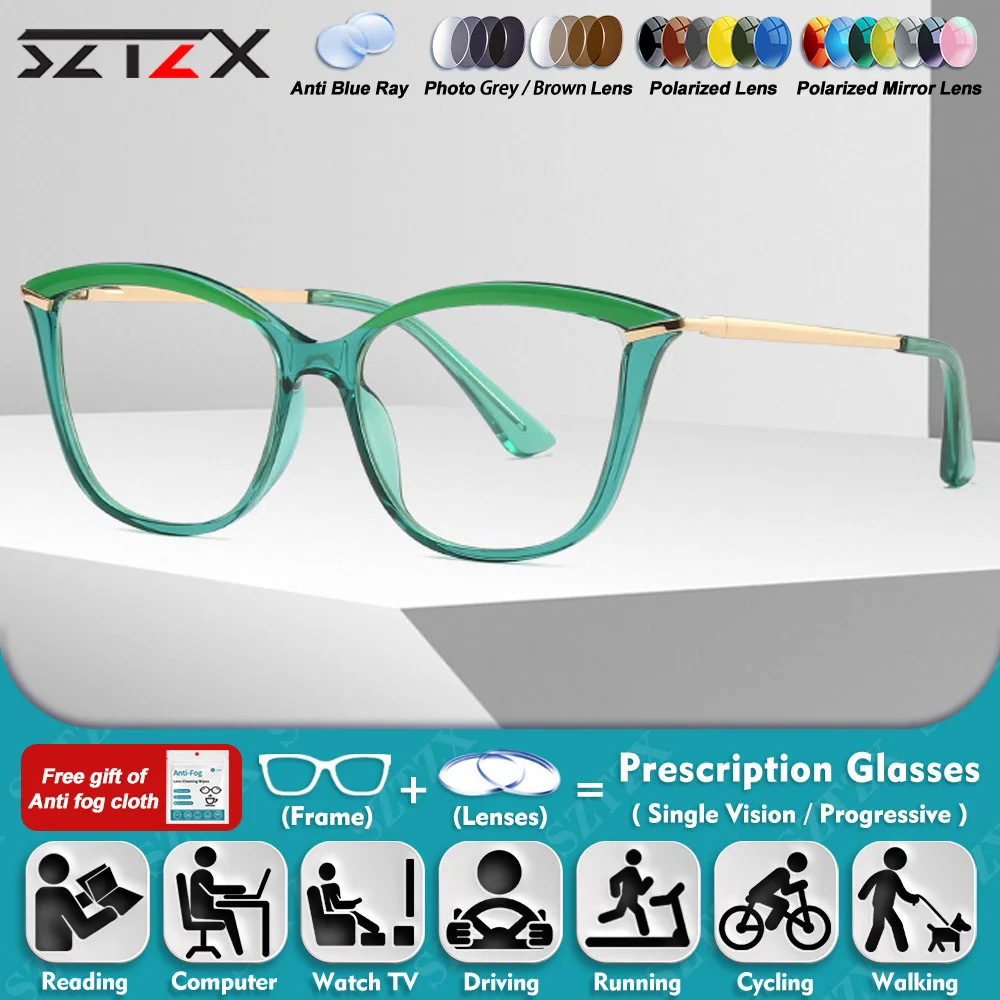 SZTZX New Design Cat Eye For Women Myopia Prescription Optical Glasses Anti Blue Ray Photochromic Multifocal Reading Eyeglasses
SZTZX New Design Cat Eye For Women Myopia Prescription Optical Glasses Anti Blue Ray Photochromic Multifocal Reading Eyeglasses