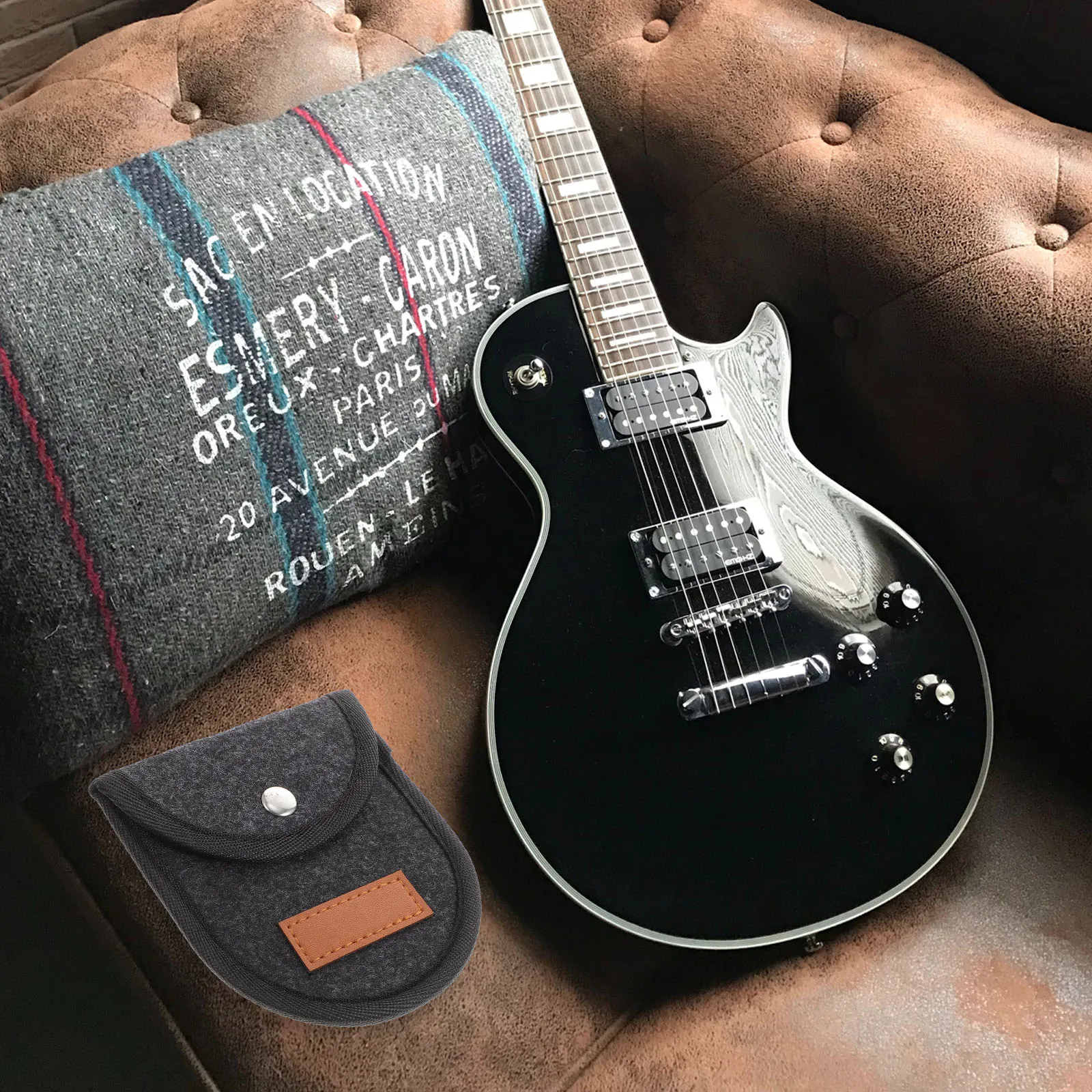 Guitar Pick Holder Bag Premium Felt Sturdy Snap Button Design Portable Storage Case for Picks Capo Accessories Compact Size Fits 
Guitar Pick Holder Bag Premium Felt Sturdy Snap Button Design Portable Storage Case for Picks Capo Accessories Compact Size Fits