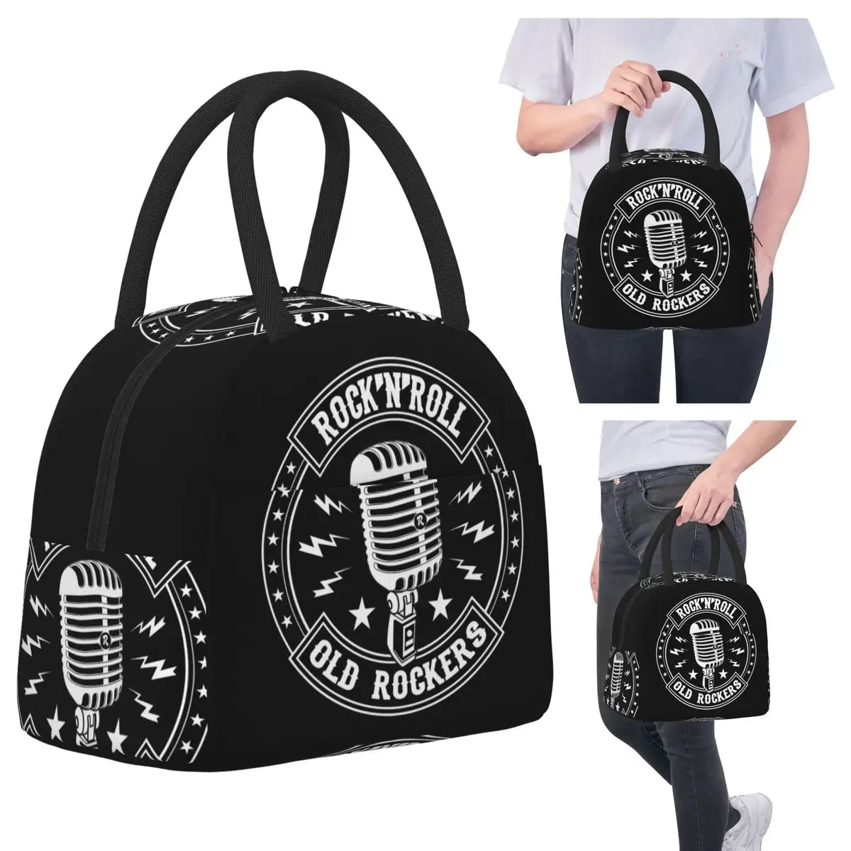 Microphone Rock And Roll Rockabilly Insulated Lunch Bag for Women Office Cooler Thermal Food Box Tote Portable Lunch Boxes
Microphone Rock And Roll Rockabilly Insulated Lunch Bag for Women Office Cooler Thermal Food Box Tote Portable Lunch Boxes