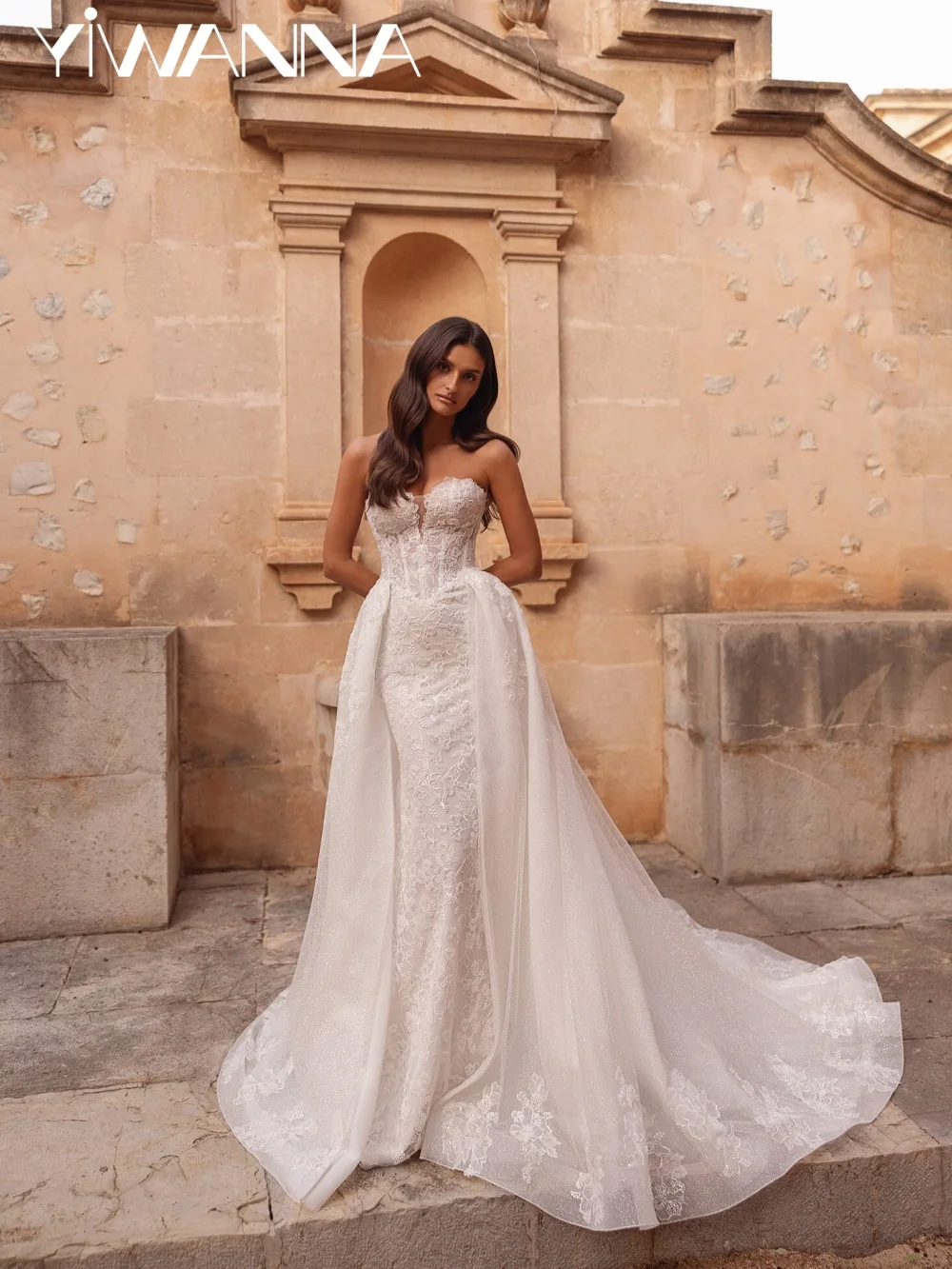 Glimmering Beaded Lace Wedding Dress Detachable Train Luxury Mermaid Bridal Gown Customized Exquisite Long Dresses For Bride
Glimmering Beaded Lace Wedding Dress Detachable Train Luxury Mermaid Bridal Gown Customized Exquisite Long Dresses For Bride