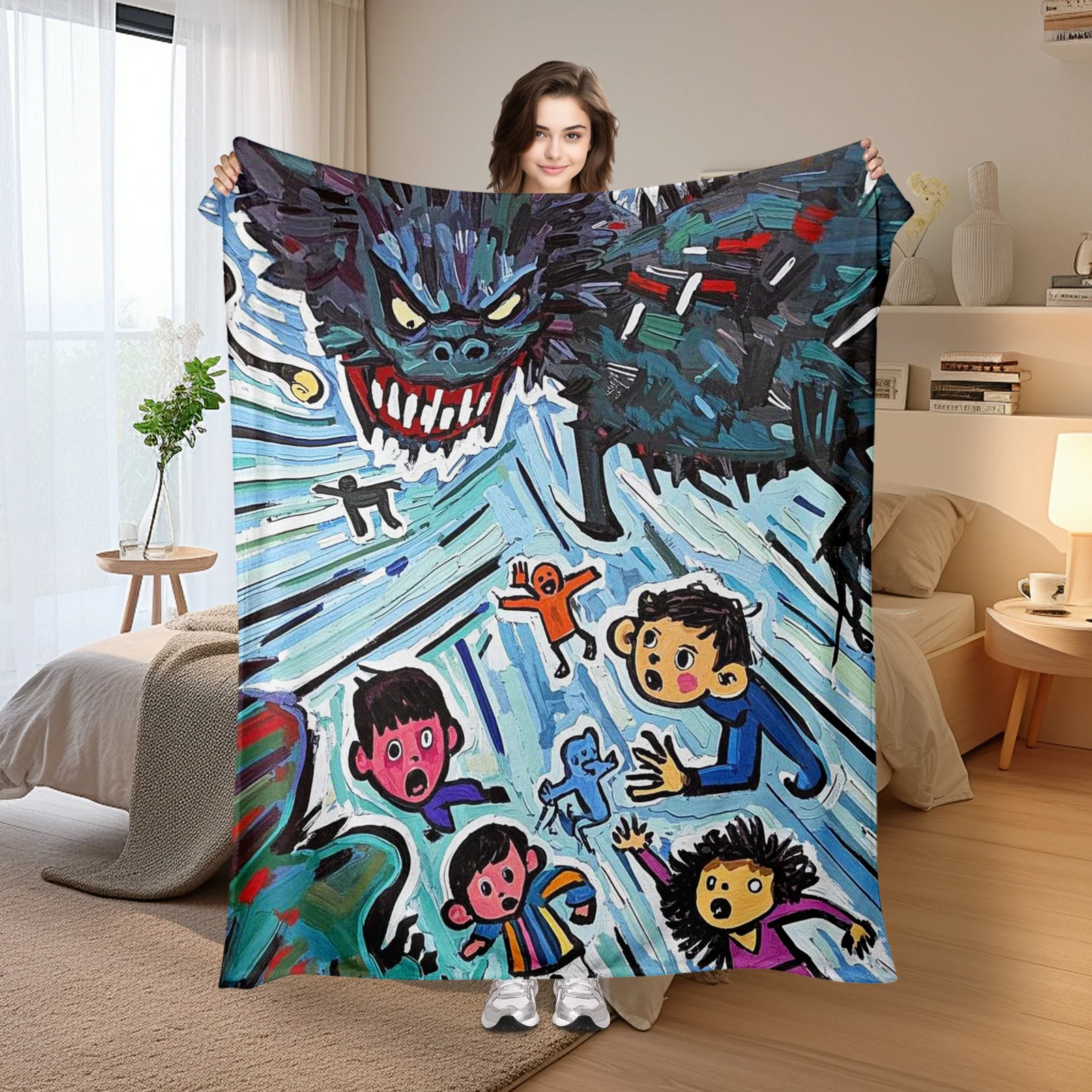 Basquiat Painting Inspired Blue And Green Art Design Warm Comfortable Blanket For Stylish Home Decor And Gift Use
Basquiat Painting Inspired Blue And Green Art Design Warm Comfortable Blanket For Stylish Home Decor And Gift Use