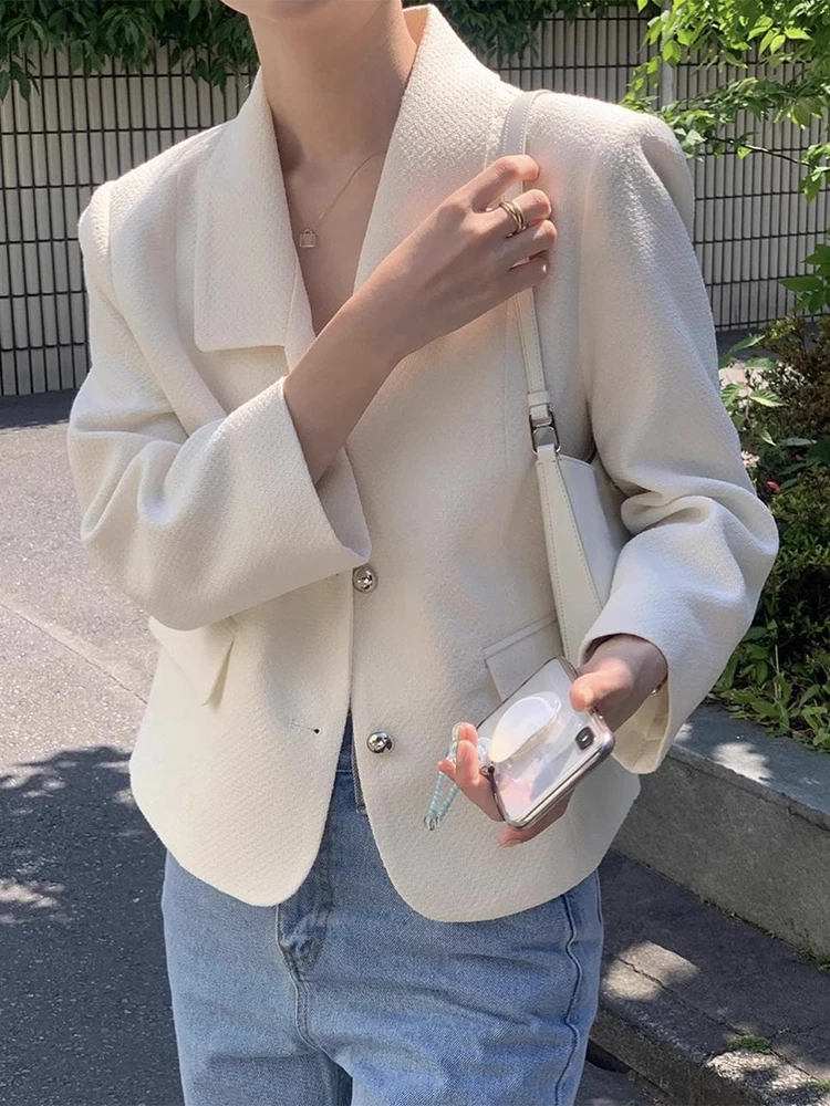 Korea Style Chic Women's Temperament High-grade Long Sleeve Suit Top 2024 Spring New Style Lapel Short Coat Jacket Loose Suit
Korea Style Chic Women's Temperament High-grade Long Sleeve Suit Top 2024 Spring New Style Lapel Short Coat Jacket Loose Suit