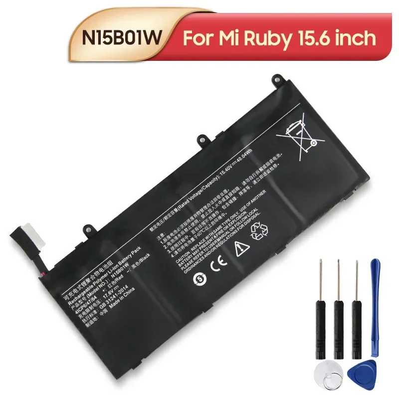 НОВЫЙ сменный аккумулятор N15B01W 40 Втч для Xiaomi Mi Ruby 15,6 дюйма TM1703 TM1802-AD/N/C
НОВЫЙ сменный аккумулятор N15B01W 40 Втч для Xiaomi Mi Ruby 15,6 дюйма TM1703 TM1802-AD/N/C