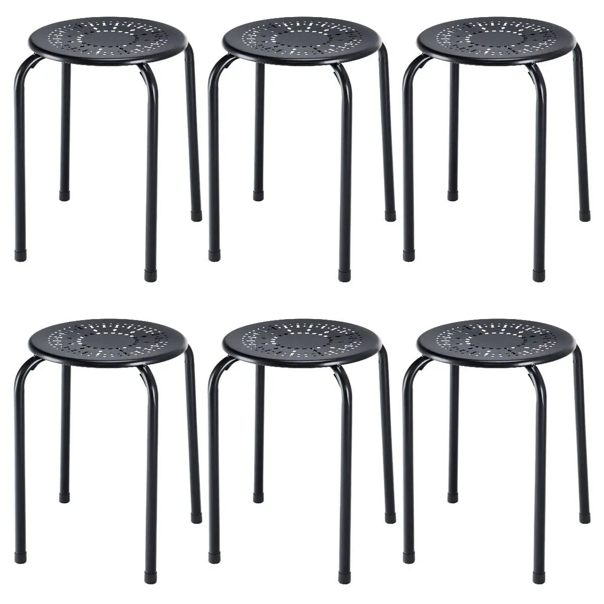 Costway Set of 6 Stackable Metal Stool Set Daisy Backless Round Top Kitchen Black
Costway Set of 6 Stackable Metal Stool Set Daisy Backless Round Top Kitchen Black