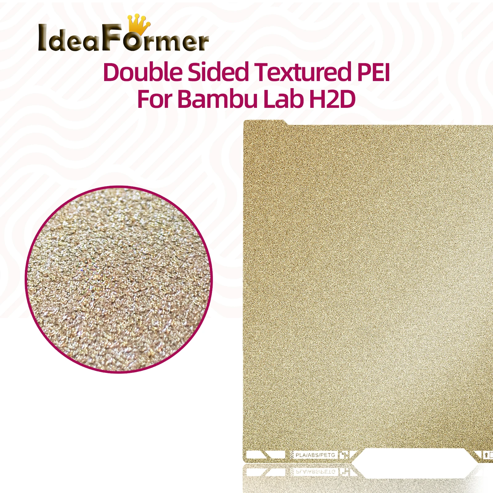 H2D Build Plate PEI Текстурированная двухсторонняя пружинная конструкция Стальной лист для Bambu Lab H2D с QR-кодом Bed Plate Часть 3d-принтера
H2D Build Plate PEI Текстурированная двухсторонняя пружинная конструкция Стальной лист для Bambu Lab H2D с QR-кодом Bed Plate Часть 3d-принтера