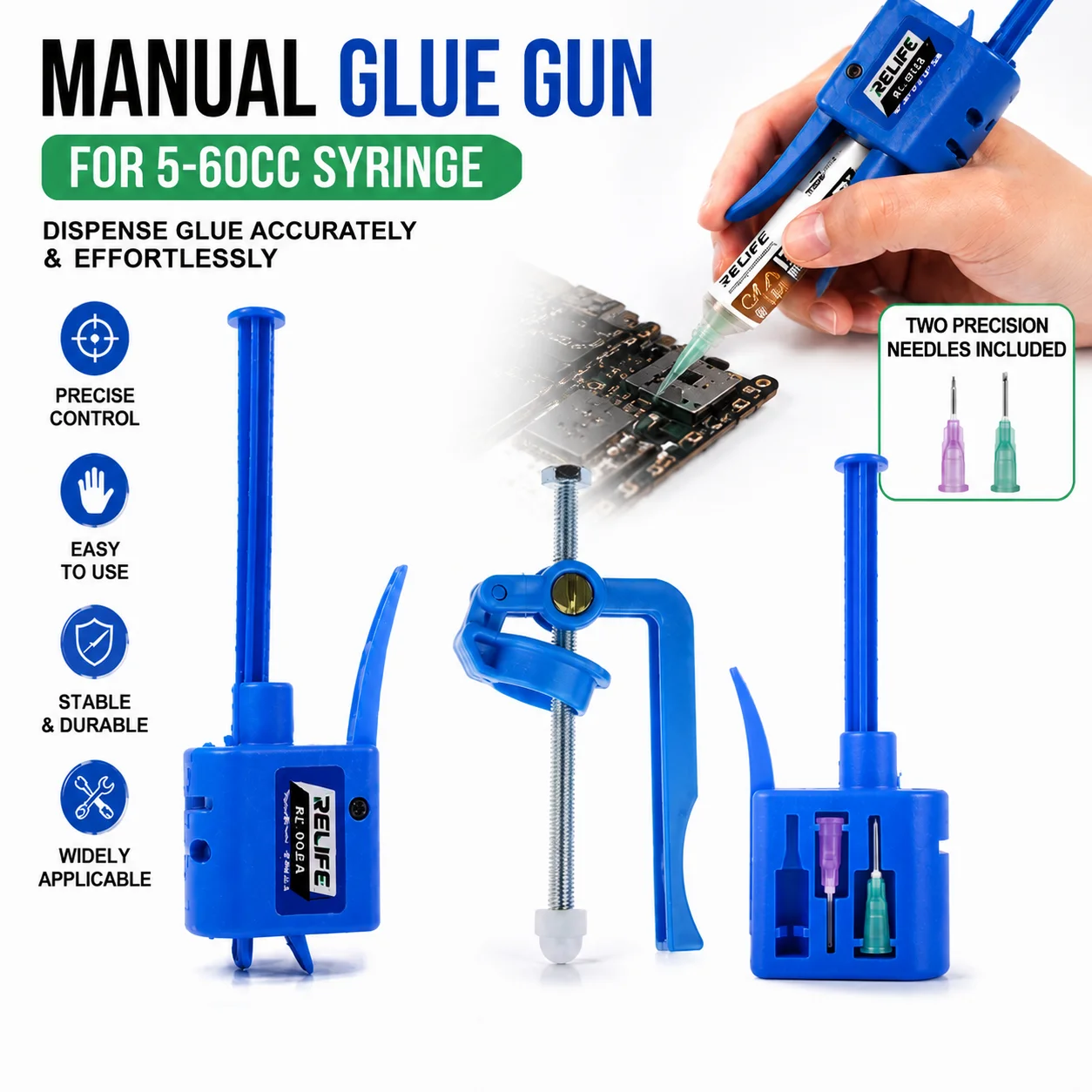 Relife 5/10/30-60CC Manual Glue Solder Paste Dispenser Extruder Booster Welding Oil UV Glue Flux Structural Adhesive Propulsion
Relife 5/10/30-60CC Manual Glue Solder Paste Dispenser Extruder Booster Welding Oil UV Glue Flux Structural Adhesive Propulsion