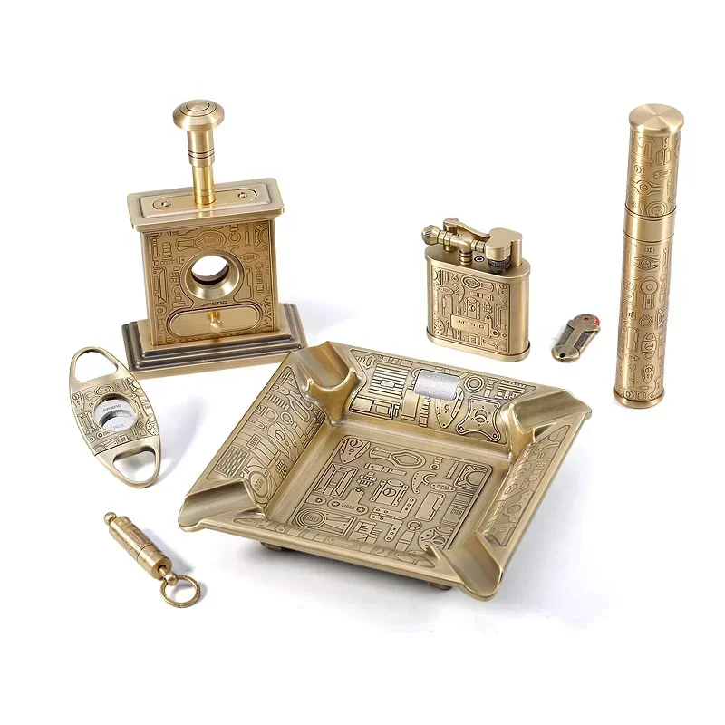 NEW TZ222 JIFENG collector's edition luxury desktop cigar cutter lighter ashtray punch tube metal cigar accessory gift set
NEW TZ222 JIFENG collector's edition luxury desktop cigar cutter lighter ashtray punch tube metal cigar accessory gift set