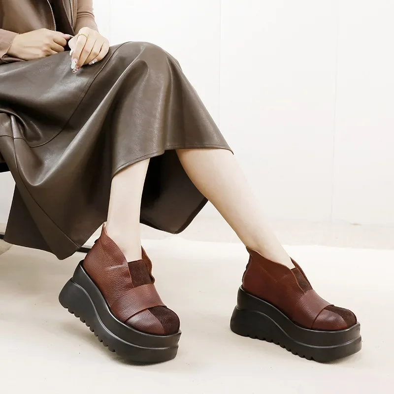 Artmu Genuine Leather Flat Platform Shoes Women Back Zip 9.5cm Thick Heel Pumps Luxury Shoes Mixed Colors Wedges Ladies Shoes
Artmu Genuine Leather Flat Platform Shoes Women Back Zip 9.5cm Thick Heel Pumps Luxury Shoes Mixed Colors Wedges Ladies Shoes