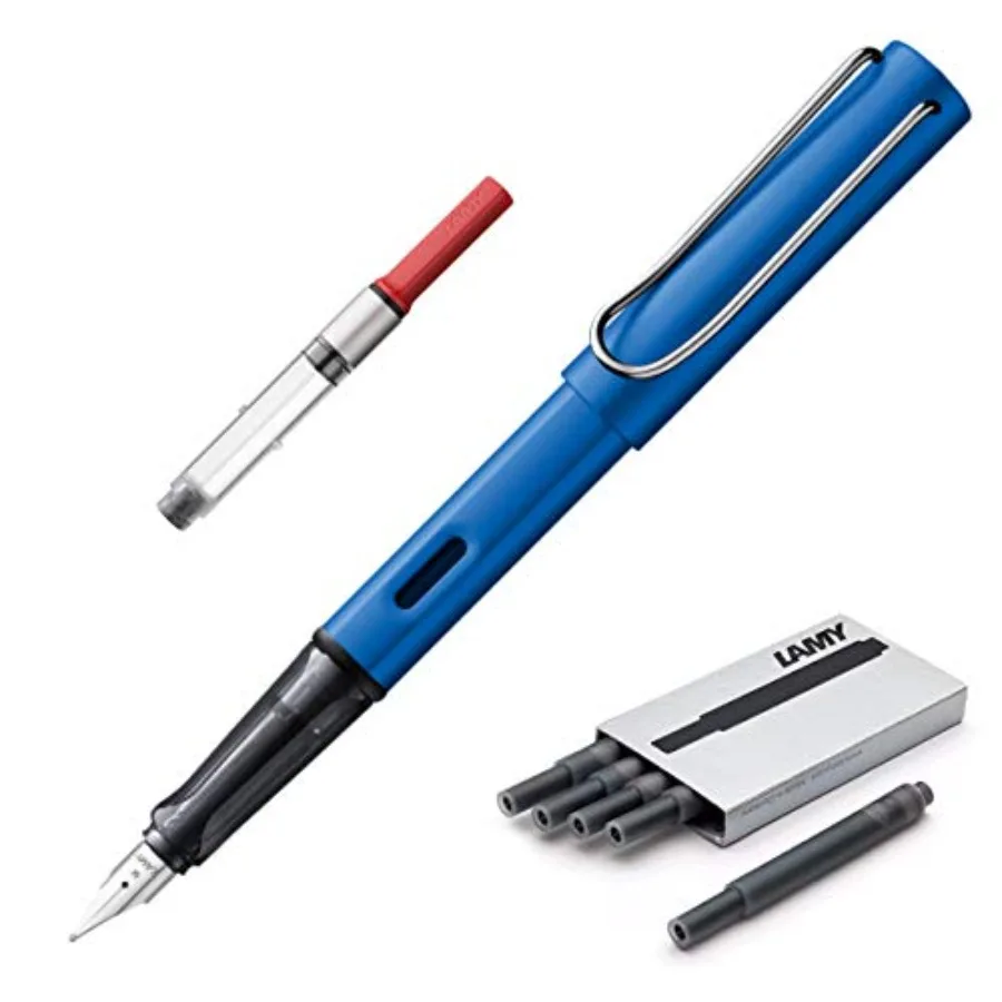 Lamy AL- Star Pen Ocean Blue Medium Nib 5 Black Ink Cartridges, Z28 Converter and Wipe
Lamy AL- Star Pen Ocean Blue Medium Nib 5 Black Ink Cartridges, Z28 Converter and Wipe