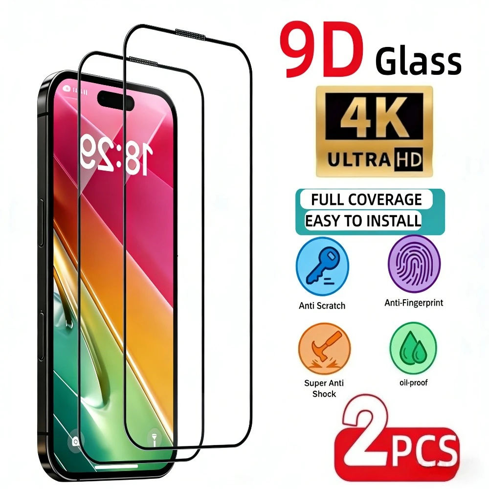2 шт. Защитное стекло Full Cover для iPhone 17, 16, 15, 14, 13 Pro Max, Air 17e, 16, 15 Plus, 12, 11 Pro, Mini, антицарапинное, из закаленного стекла
2 шт. Защитное стекло Full Cover для iPhone 17, 16, 15, 14, 13 Pro Max, Air 17e, 16, 15 Plus, 12, 11 Pro, Mini, антицарапинное, из закаленного стекла