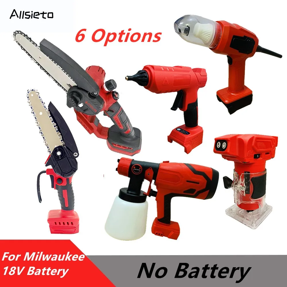 For Milwaukee 18V Battery 6/8 Inch Electric Chainsaw Cordless Glue Gun 800ML Spray Gun Vacuum Cleaner Trimming Machine Tools
For Milwaukee 18V Battery 6/8 Inch Electric Chainsaw Cordless Glue Gun 800ML Spray Gun Vacuum Cleaner Trimming Machine Tools