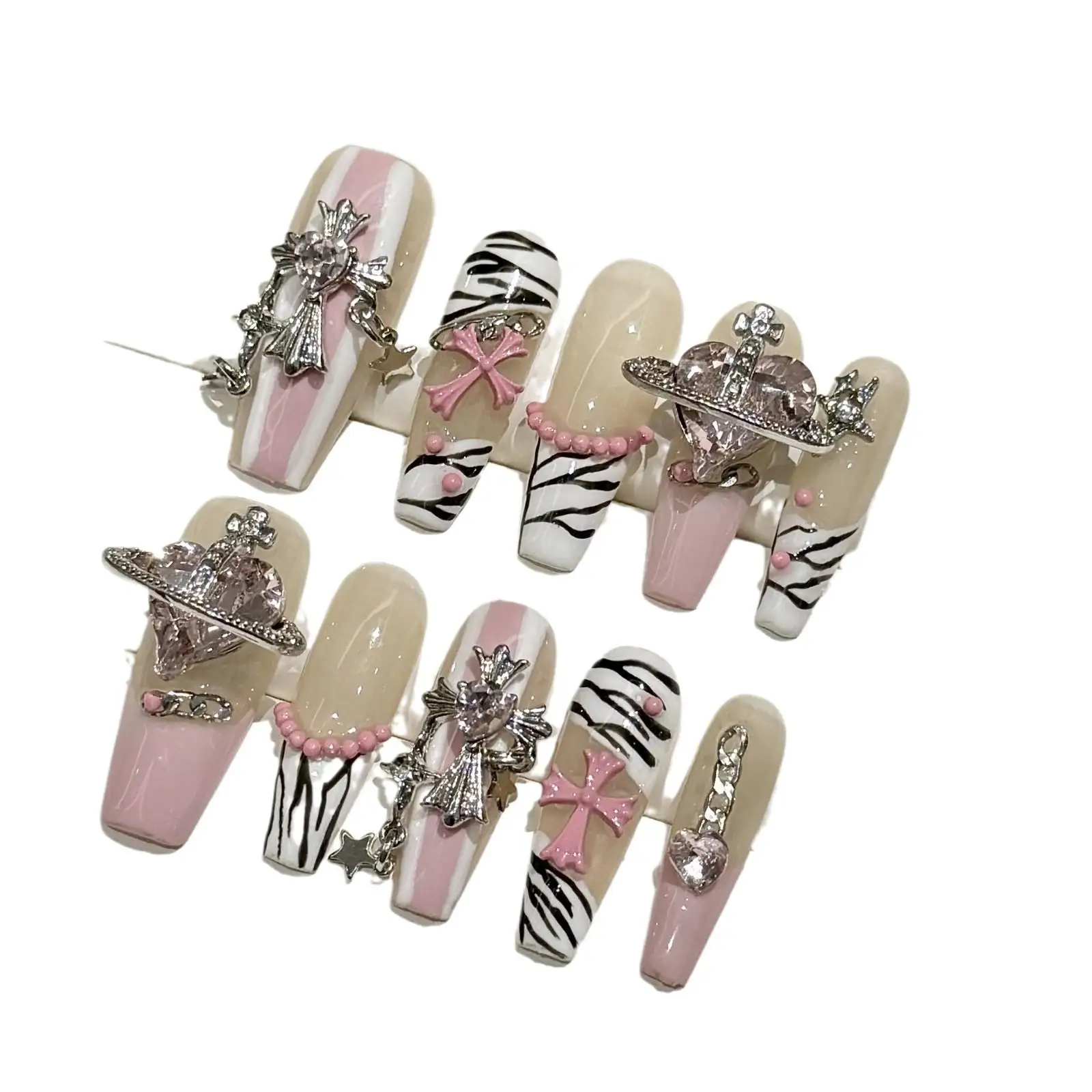 Exquisite Handmade Nail Art Kit with Pink Zebra Pattern for a French Detachable Acrylic Nails for a Radiant and Brighten Glow
Exquisite Handmade Nail Art Kit with Pink Zebra Pattern for a French Detachable Acrylic Nails for a Radiant and Brighten Glow