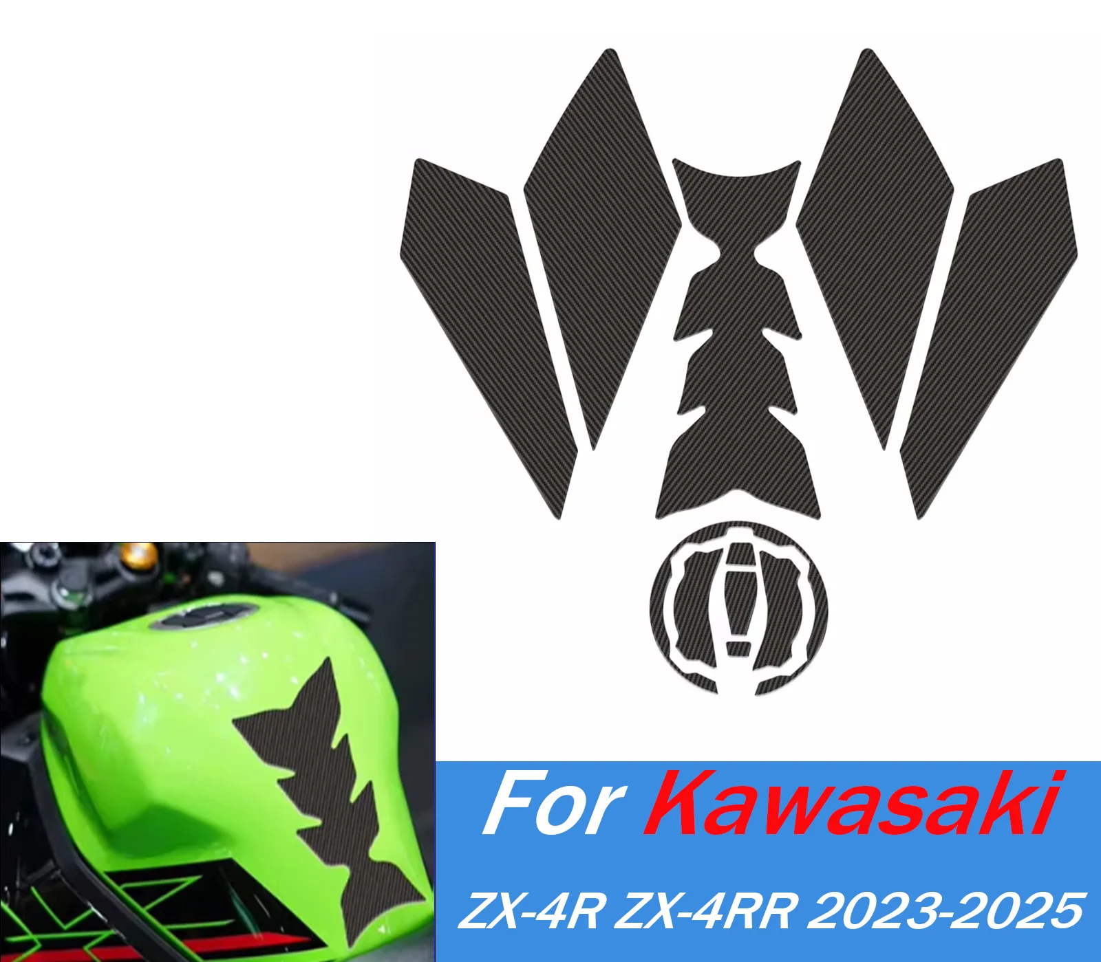 ZX4R ZX4RR противоскользящие наклейки на топливный бак, крышка бензобака, защитная накладка для масла для Kawasaki ZX-4R ZX-4RR 2023-2025 ZX 4R, аксессуары для мотоциклов 
ZX4R ZX4RR противоскользящие наклейки на топливный бак, крышка бензобака, защитная накладка для масла для Kawasaki ZX-4R ZX-4RR 2023-2025 ZX 4R, аксессуары для мотоциклов