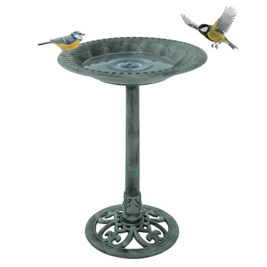 Pure Garden 50-LG1072 Antique Bird Bath-Weather Resistant Resin Birdbath with Vintage Scroll Design, 3 Ground Stakes for Garden
Pure Garden 50-LG1072 Antique Bird Bath-Weather Resistant Resin Birdbath with Vintage Scroll Design, 3 Ground Stakes for Garden