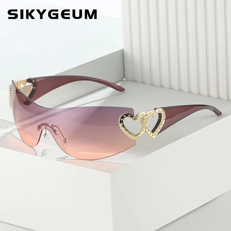 SIKYGEUM Punk Sunglasses Women Goggle New Y2k Luxury Brand Glasses Eyewear UV400 Heart Shaped Glasses Sports Sun Glasses
SIKYGEUM Punk Sunglasses Women Goggle New Y2k Luxury Brand Glasses Eyewear UV400 Heart Shaped Glasses Sports Sun Glasses