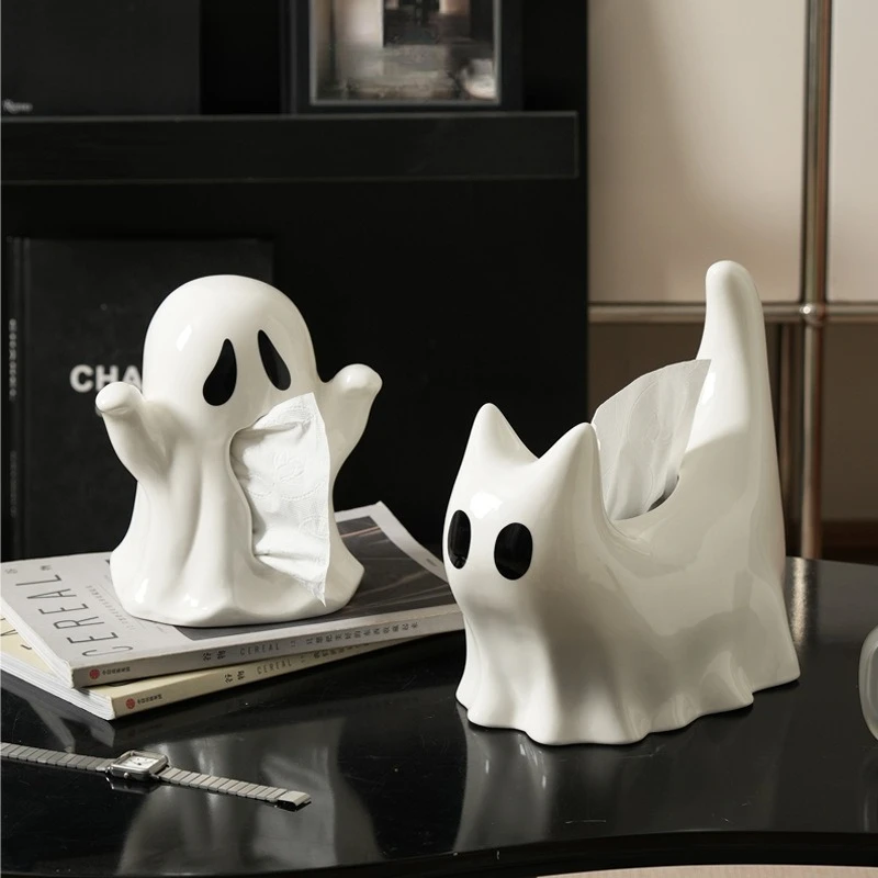 Creative Ghost Cat Tissue Box Home Ceramic Storage Box Living Room Office Dining Room White Tissue Box Desktop Cat Ornament Gift
Creative Ghost Cat Tissue Box Home Ceramic Storage Box Living Room Office Dining Room White Tissue Box Desktop Cat Ornament Gift
