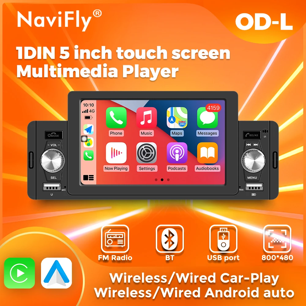 Автомагнитола NaviFly, 1 Din, сенсорный экран 5 дюймов, мультимедийный MP5-плеер для Carplay, Android, универсальная Автомагнитола MirrorLink
Автомагнитола NaviFly, 1 Din, сенсорный экран 5 дюймов, мультимедийный MP5-плеер для Carplay, Android, универсальная Автомагнитола MirrorLink