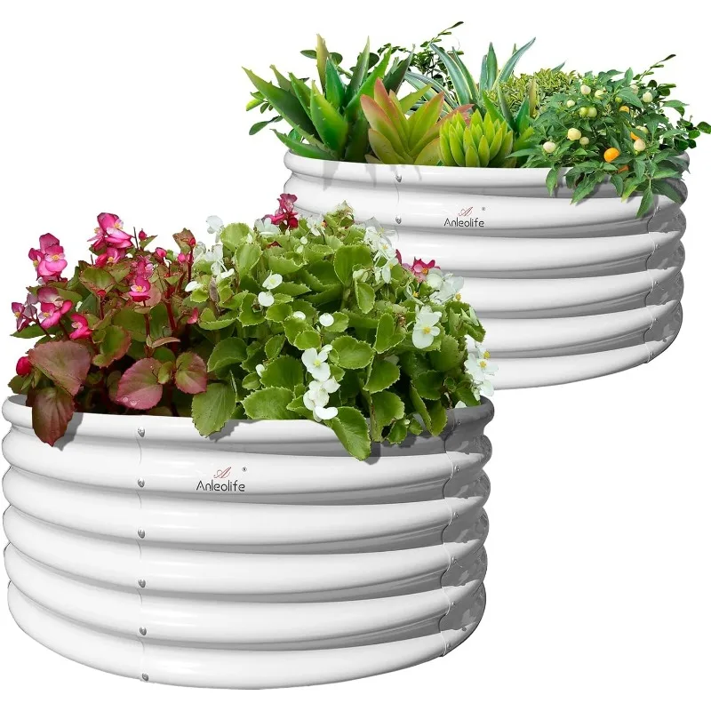 2-Pack 4ft x 18” Tall Galvanized Raised Garden Beds Outdoor, Round Metal Planter Box for Planting Vegetables Flowers Herb
2-Pack 4ft x 18” Tall Galvanized Raised Garden Beds Outdoor, Round Metal Planter Box for Planting Vegetables Flowers Herb