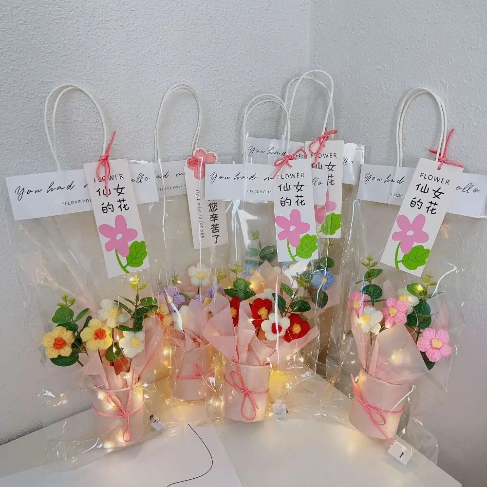 Fashion Hand-Knitted Graduation Bouquet LED Lamp String Crochet Flower Bouquet DIY Handicraft Artificial Flowers Wedding Party
Fashion Hand-Knitted Graduation Bouquet LED Lamp String Crochet Flower Bouquet DIY Handicraft Artificial Flowers Wedding Party