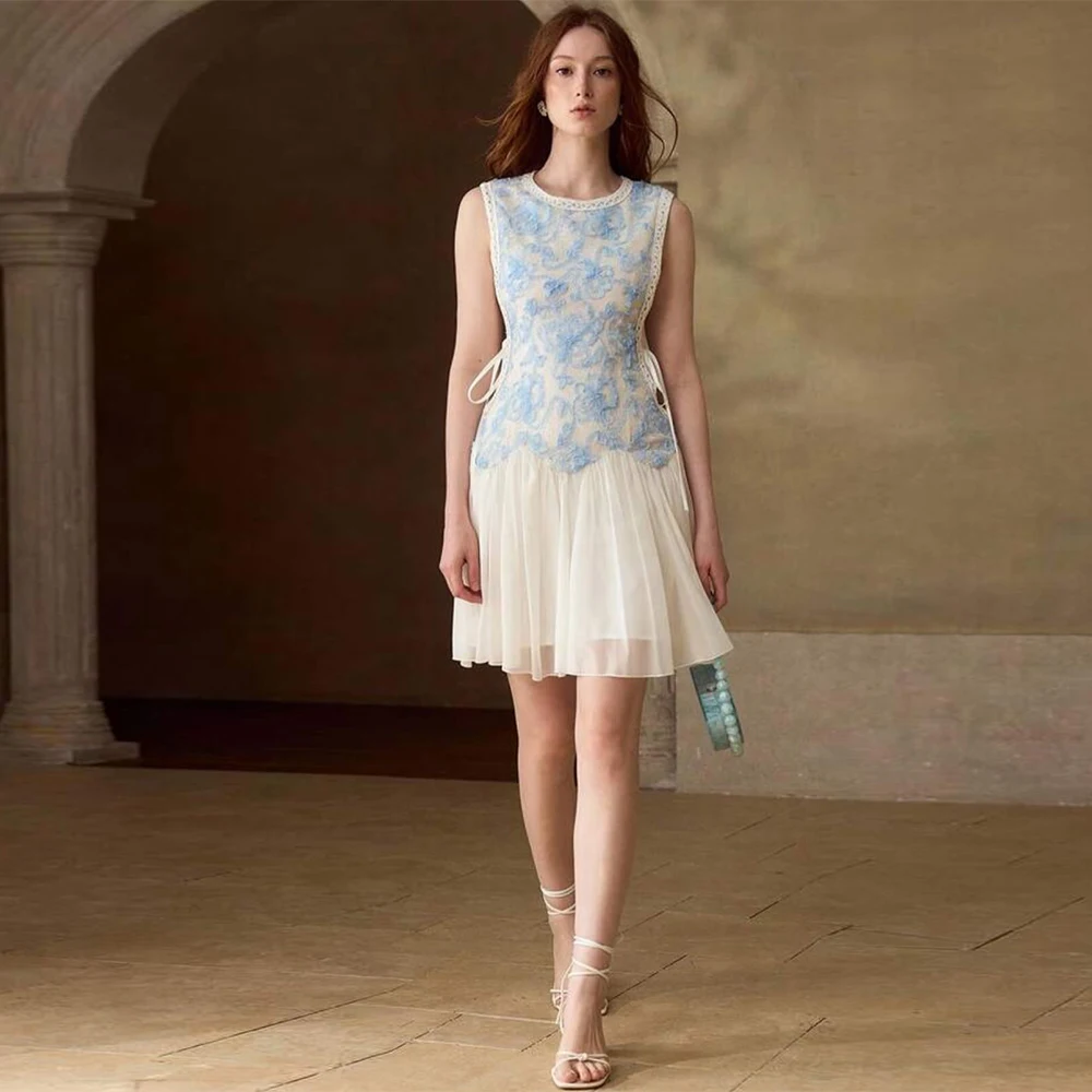 Modern O-Neck Chiffon Evening Dress Delicate Appliques Customized Party Dresses Fashion Sleeveless Bespoke Occasion Gown
Modern O-Neck Chiffon Evening Dress Delicate Appliques Customized Party Dresses Fashion Sleeveless Bespoke Occasion Gown