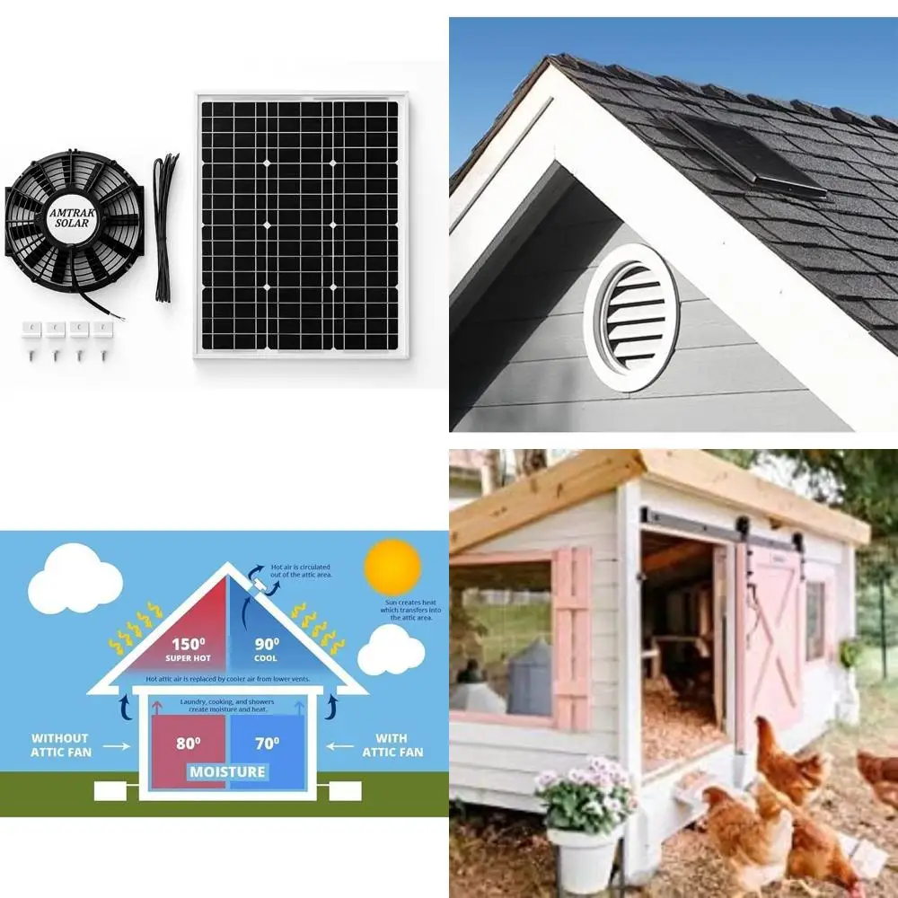 Powerful Solar Attic Fan for Quiet Cooling and Ventilation - Ideal for Homes, Garages, Greenhouses, Chicken Coops, and RVs
Powerful Solar Attic Fan for Quiet Cooling and Ventilation - Ideal for Homes, Garages, Greenhouses, Chicken Coops, and RVs