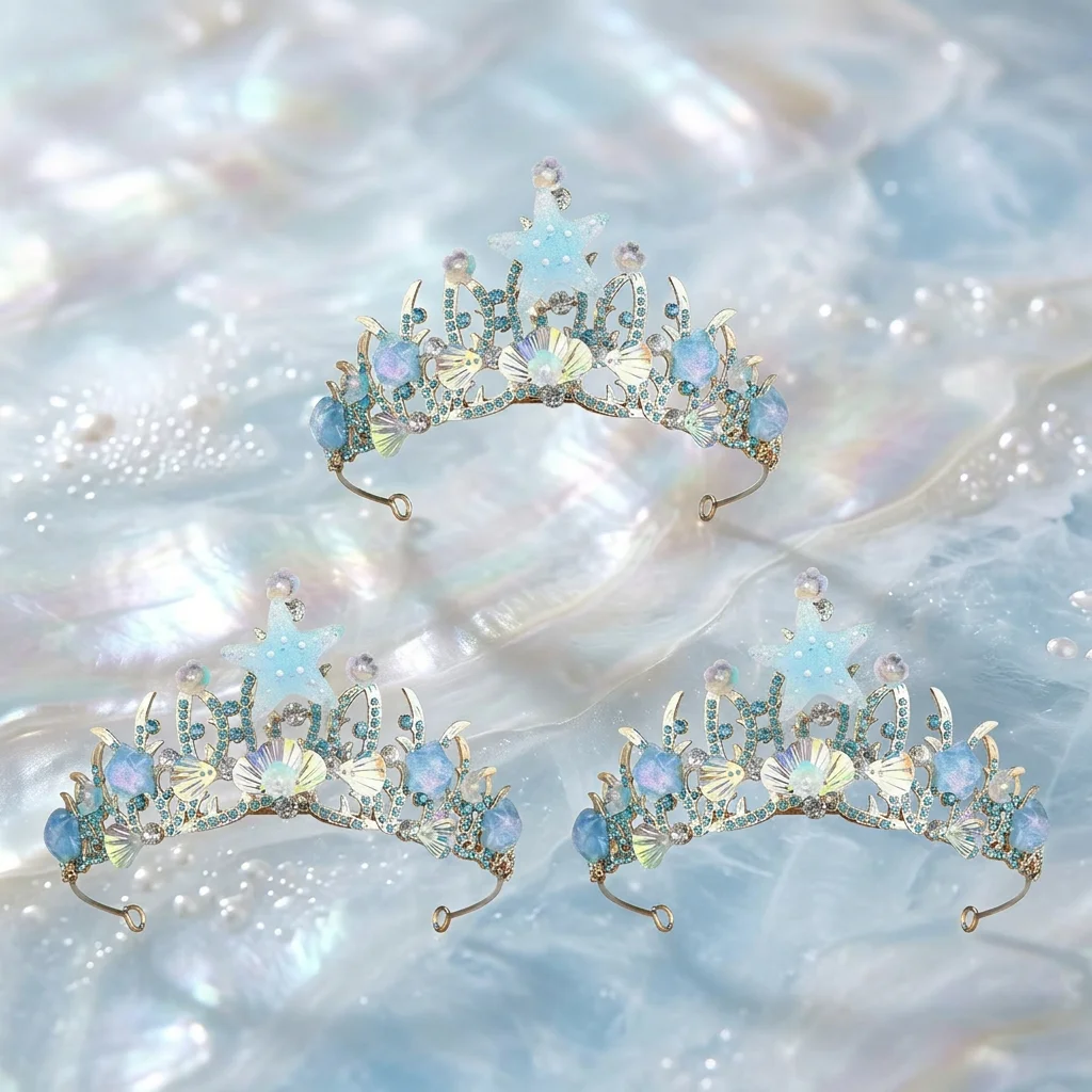 Sequin Princess Crown for Kids Birthday Party Ocean Theme Mermaid Tiara Set 3pcs Lightweight Costume Role Play Accessories
Sequin Princess Crown for Kids Birthday Party Ocean Theme Mermaid Tiara Set 3pcs Lightweight Costume Role Play Accessories