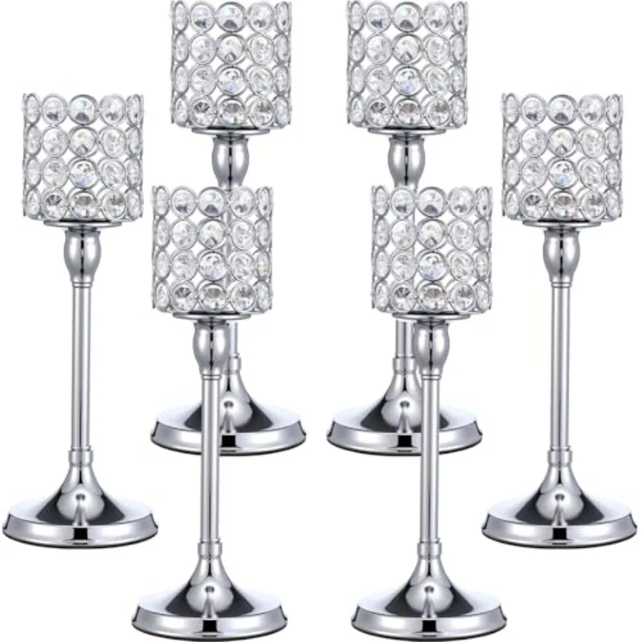 6 Pcs Crystal Candle Holders Bulk Tall Tea Light Candlestick Wedding Dining Table Centerpieces for Fireplace Candelabra Living
6 Pcs Crystal Candle Holders Bulk Tall Tea Light Candlestick Wedding Dining Table Centerpieces for Fireplace Candelabra Living