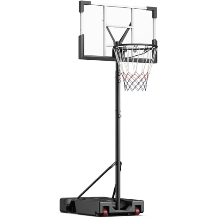 Outdoor basketball hoop system: 10FT height adjustable, 45-inch shatterproof acrylic backboard, black steel frame, portable wit
Outdoor basketball hoop system: 10FT height adjustable, 45-inch shatterproof acrylic backboard, black steel frame, portable wit