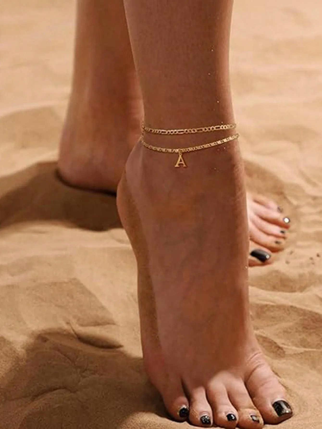 2pcs 14K Gold Plated Women Initial Anklet Bracelets, Layered Waterproof Foot Chains, Summer Jewelry Gifts For Girls And Women
2pcs 14K Gold Plated Women Initial Anklet Bracelets, Layered Waterproof Foot Chains, Summer Jewelry Gifts For Girls And Women