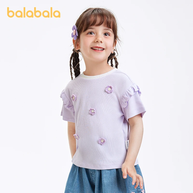 Balabala Baby Short Sleeve T-shirt Girls Clothing Top 2024 Summer New Children T-shirt Base Layer Sweet Cute
Balabala Baby Short Sleeve T-shirt Girls Clothing Top 2024 Summer New Children T-shirt Base Layer Sweet Cute