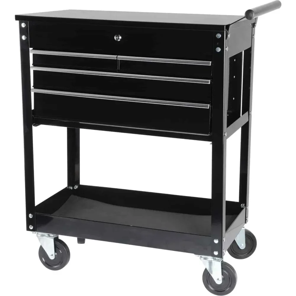 Rolling Tool Box Cart with Drawers - 4 Ball-Bearing Glided Drawers - 16-Gauge Steel - 580 LBS Total Capacity
Rolling Tool Box Cart with Drawers - 4 Ball-Bearing Glided Drawers - 16-Gauge Steel - 580 LBS Total Capacity