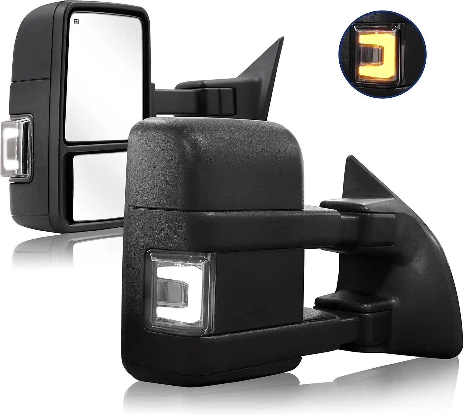 Towing Mirrors for 1999-2016 Super Duty Trucks, Chrome, Power Adjusted, Heated Glass, Switchback Running & Turn Lights
Towing Mirrors for 1999-2016 Super Duty Trucks, Chrome, Power Adjusted, Heated Glass, Switchback Running & Turn Lights
