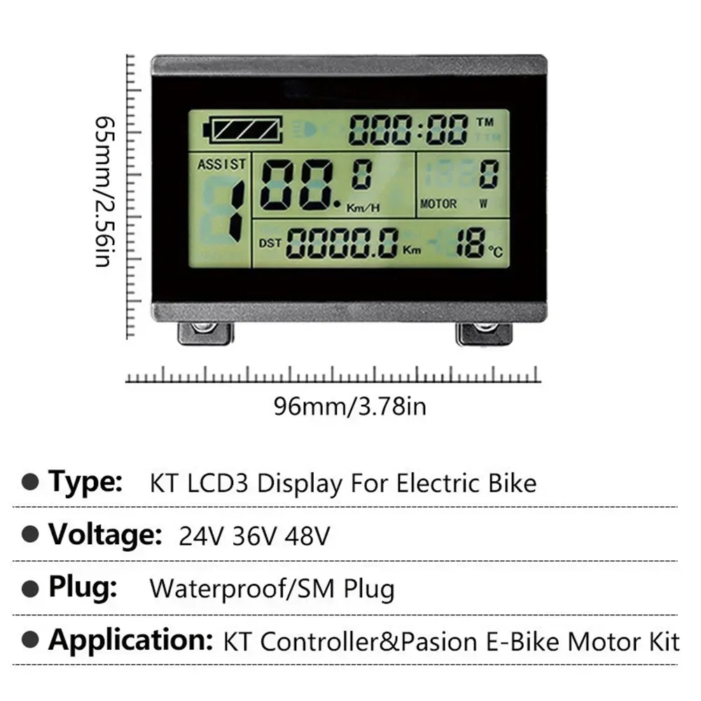 E-Bike Pedelec Display KT-LCD Scratch Resistant 3 With Control Panel IP65 Waterproof Green 5-pin Higo Connector
E-Bike Pedelec Display KT-LCD Scratch Resistant 3 With Control Panel IP65 Waterproof Green 5-pin Higo Connector
